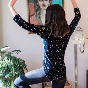 NWT Samantha Pleet Celestial Bodysuit Midnight XS/S